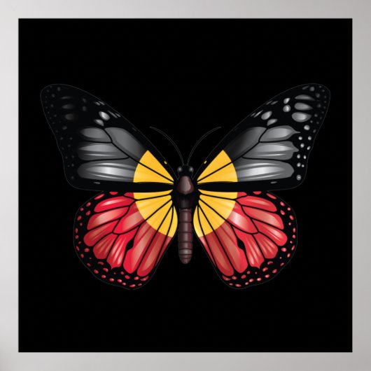 Aborigemaandvlag monarque Butterfly Poster (Voorkant)