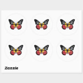Aborigemaandvlag monarque Butterfly Ronde Sticker (Vel)