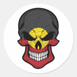 Aborigen glimlachen schedelvlag ronde sticker