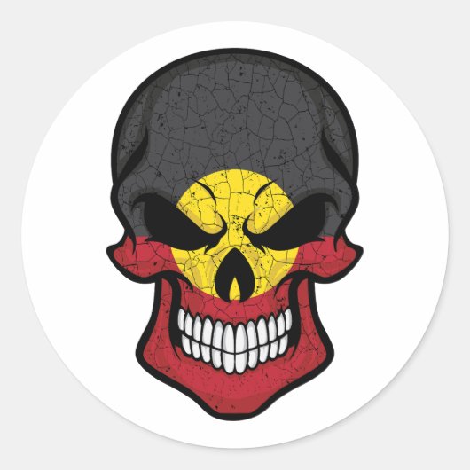 Aborigen glimlachen schedelvlag ronde sticker (Voorkant)