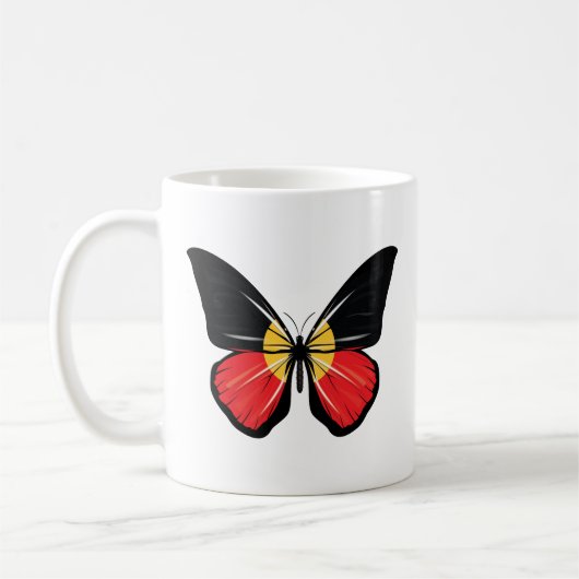 Aborigin Butterfly-vlag Koffiemok (Links)