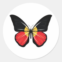 Aborigin Butterfly-vlag Ronde Sticker
