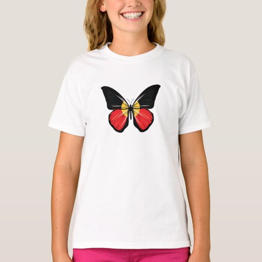 Aborigin Butterfly-vlag T-shirt (Voorkant)