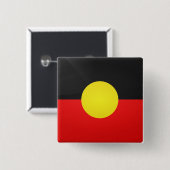 Aborigin Glanzende Vierkante Vlag Button 5,1 Cm (Voorkant /achterkant)