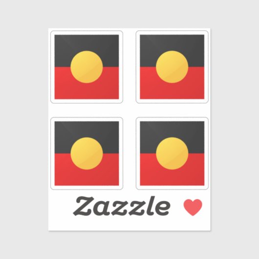 Aborigin Glanzende Vierkante Vlag Sticker (Vel)