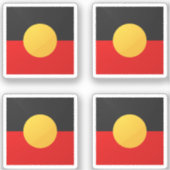 Aborigin Glanzende Vierkante Vlag Sticker (Voorkant)