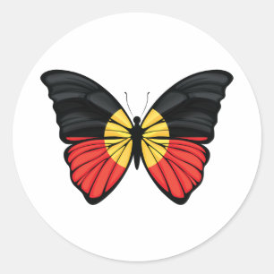 Aborigin Hypolimnas Butterfly Ronde Sticker