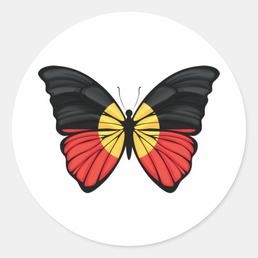 Aborigin Hypolimnas Butterfly Ronde Sticker (Voorkant)