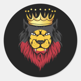 Aborigin Lion King Flag Ronde Sticker