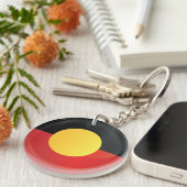 Aborigin Ronde pictogramvlag Sleutelhanger (Voorkant Rechts)