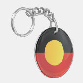 Aborigin Ronde pictogramvlag Sleutelhanger (Voorkant Links)