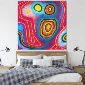 Aboriginal Abstract Art Vol 01 Canvas Afdruk (Insitu (Slaapkamer))
