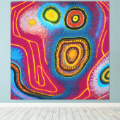 Aboriginal Abstract Art Vol 01 Canvas Afdruk (Insitu (Houten vloer))
