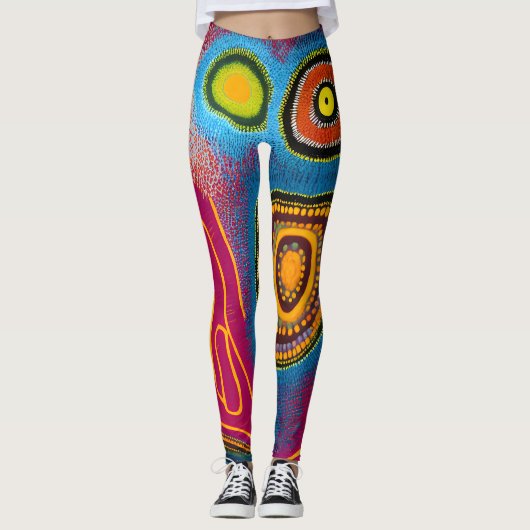 Aboriginal Abstract Art Vol 01 Leggings (Voorkant)
