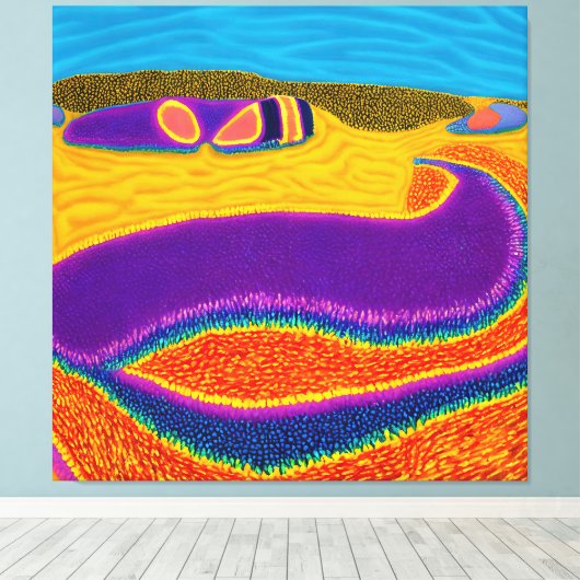 Aboriginal Abstract Art Vol 02 Canvas Afdruk (Insitu (Houten vloer))