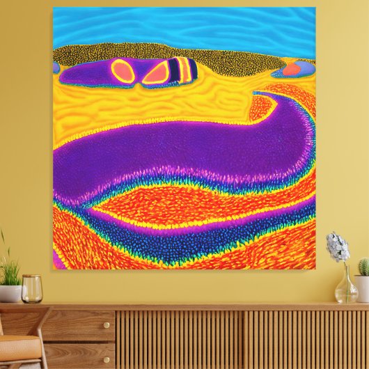 Aboriginal Abstract Art Vol 02 Canvas Afdruk (Insitu (Woonkamer))