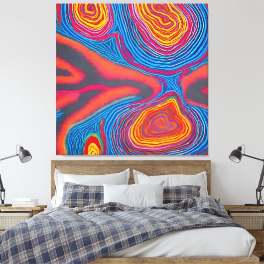 Aboriginal Abstract Art Vol 03 Canvas Afdruk (Insitu (Slaapkamer))