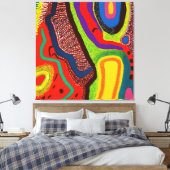 Aboriginal Abstract Art Vol 06 Canvas Afdruk (Insitu (Slaapkamer))