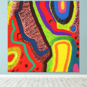 Aboriginal Abstract Art Vol 06 Canvas Afdruk (Insitu (Houten vloer))