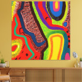 Aboriginal Abstract Art Vol 06 Canvas Afdruk (Insitu (Woonkamer))