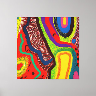 Aboriginal Abstract Art Vol 06 Canvas Afdruk