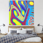 Aboriginal Abstract Art Vol 10 Canvas Afdruk (Insitu (Slaapkamer))