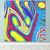 Aboriginal Abstract Art Vol 10 Canvas Afdruk (Insitu (Houten vloer))