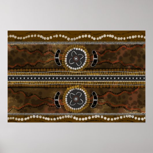 Aboriginal Art Canvas - damesbijeenkomst voor voed Poster (Voorkant)