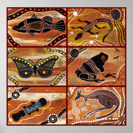 Aboriginal Art Collage Poster (Voorkant)