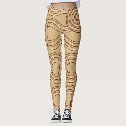Aboriginal Art Earth Leggings (Voorkant)