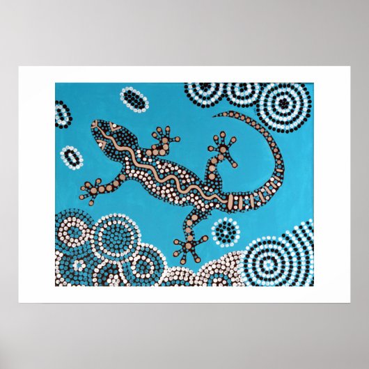 Aboriginal Art Gecko Poster (Voorkant)