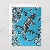 Aboriginal Art, Gecko, Punktmalerei, Dot-Painting Briefkaart (Voorkant / Achterkant)