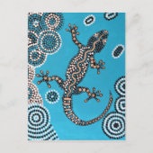 Aboriginal Art, Gecko, Punktmalerei, Dot-Painting Briefkaart (Voorkant)
