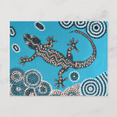 Aboriginal Art, Gecko, Punktmalerei, Dot-Painting Briefkaart (Voorkant)