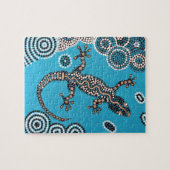 Aboriginal Art, Gecko, Punktmalerei, Dot-Painting Legpuzzel (Horizontaal)