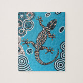 Aboriginal Art, Gecko, Punktmalerei, Dot-Painting Legpuzzel (Verticaal)