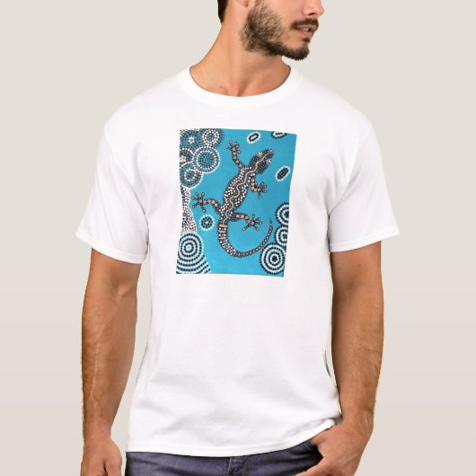 Aboriginal Art, Gecko, Punktmalerei, Dot-Painting T-shirt (Voorkant)
