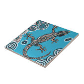 Aboriginal Art, Gecko, Punktmalerei, Dot-Painting Tegeltje (Zijkant)