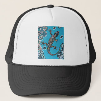 Aboriginal Art, Gecko, Punktmalerei, Dot-Painting Trucker Pet