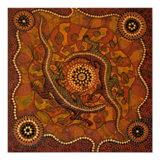 Aboriginal Art - Goanna Dreaming Poster (Voorkant)