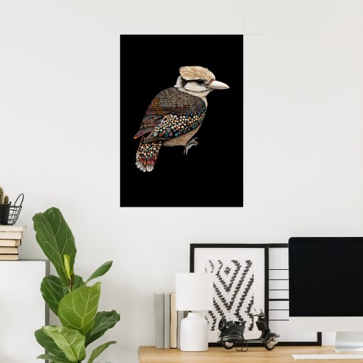 Aboriginal Art Kookaburra Poster (Thuiskantoor)