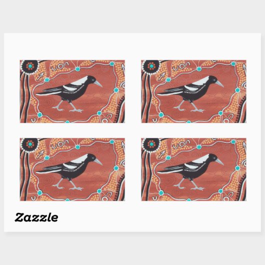 Aboriginal Art Magpie Dreaming Stickers (Vel)