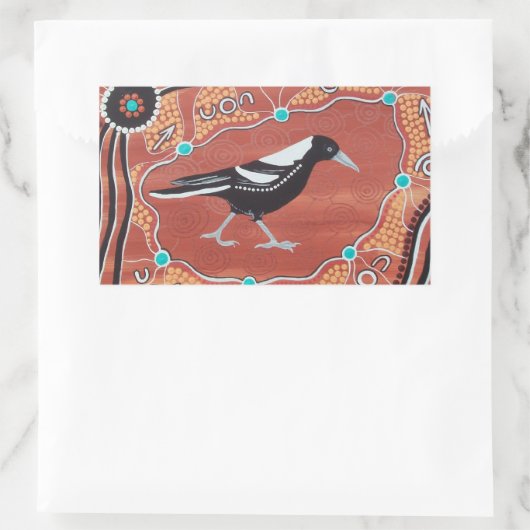 Aboriginal Art Magpie Dreaming Stickers (Tas)
