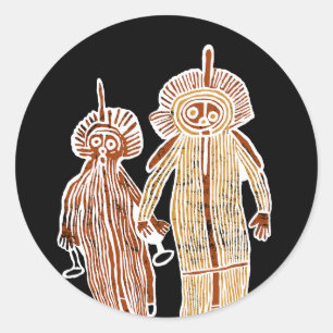 Aboriginal Art Petroglyph Australia Inheems Symboo Ronde Sticker