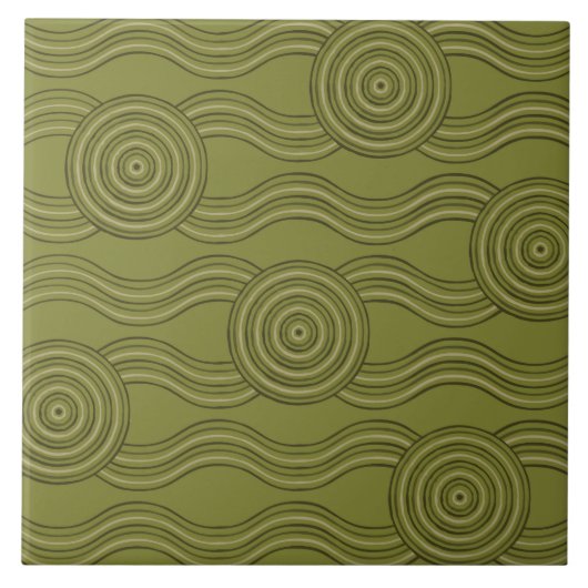 Aboriginal art struik tegeltje (Voorkant)