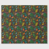 Aboriginal art style bladeren wrappapier cadeaupapier (Vlak)