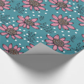 Aboriginal art style flower glossy wrapsy paper cadeaupapier (Hoek)