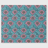 Aboriginal art style flower glossy wrapsy paper cadeaupapier (Vlak)