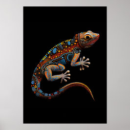 Aboriginal Art style Goanna Poster