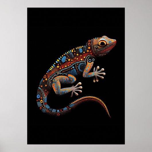 Aboriginal Art style Goanna Poster (Voorkant)